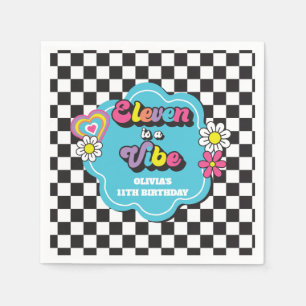 Neon 90er Retro Eleven ist eine Stimmung 11. Gebur Serviette