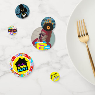 Neon 90er Retro Hip Hop House Party Farbiges Foto Konfetti