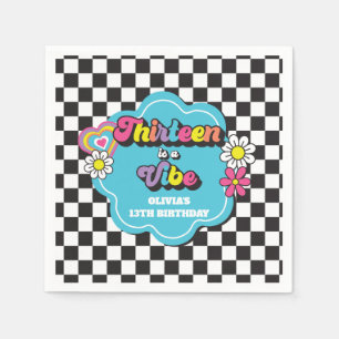 Neon 90s Retro Thirteen ist ein Vibe 13. Geburtsta Serviette