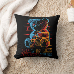 Neon ABC Teddy Bear Kissen
