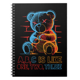 Neon ABC Teddy Bear Notizblock