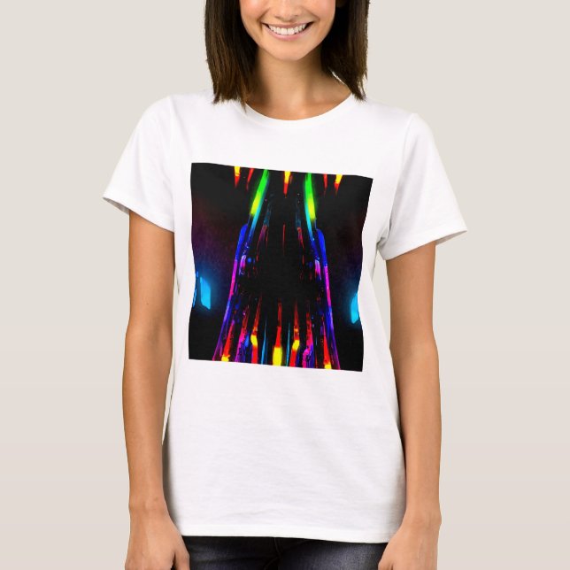 Neon Abstract Design - Frische Kunst im Auge T-Shirt (Vorderseite)