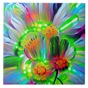 Neon Abstrakt Daisis mit Vivid Colors Fliese