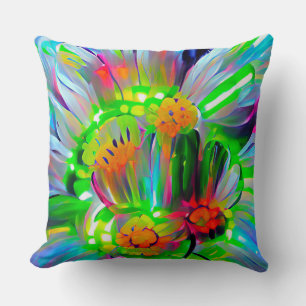 Neon Abstrakt Daisis mit Vivid Colors Kissen