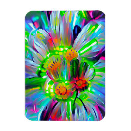 Neon Abstrakt Daisis mit Vivid Colors Magnet