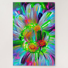Neon Abstrakt Daisis mit Vivid Colors Puzzle
