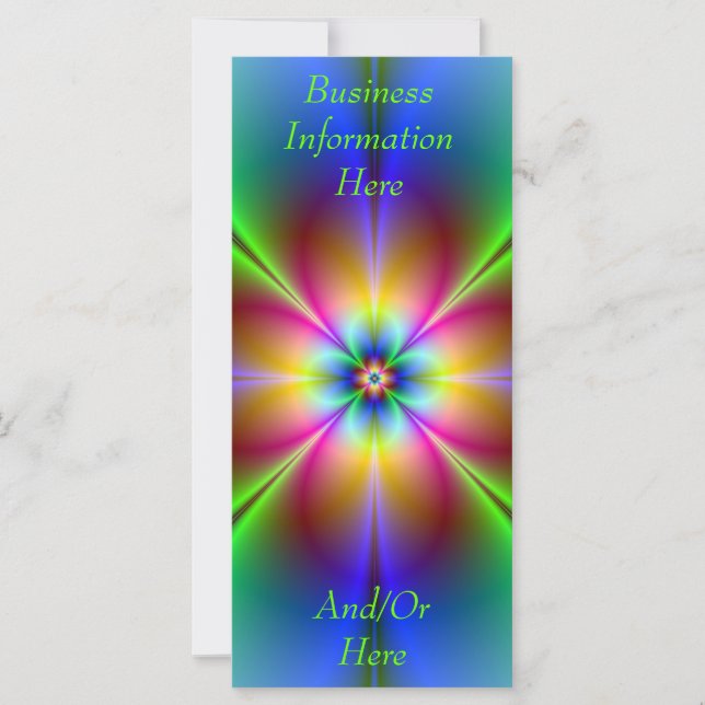 Neon Abstrakt Daisy Lesezeichen Rack Card (Vorderseite)