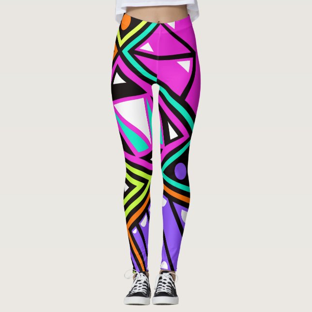Neon abstrakt Leggings (Vorderseite)