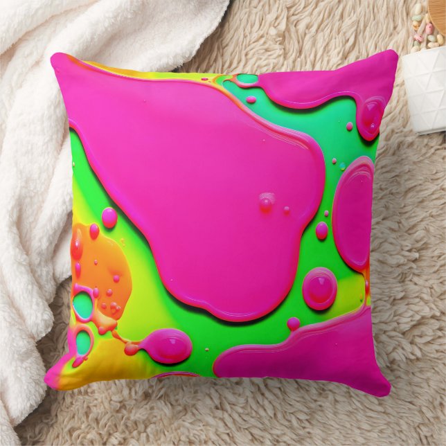 Neon Abstrakt Liquid Dreams Kissen (Decke)