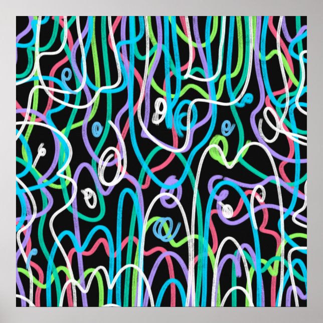 Neon Abstrakt Painting Poster (Vorne)