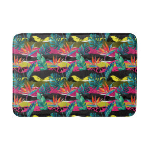 Neon Abstrakt Tropical Texture Pattern Badematte
