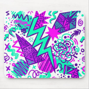 Neon-Abstrakte Formen und Muster-Mauspad Mousepad