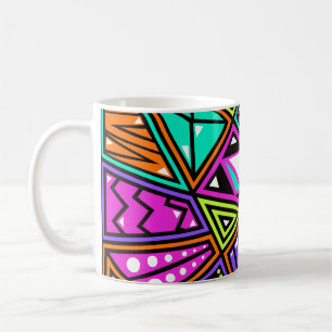 Neon abstrakte Kaffeetasse