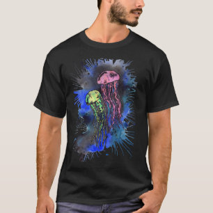 Neon-Abstrakte Qualle T-Shirt