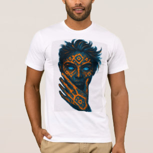 Neon-Abstraktes-Gesicht-T-Shirt T-Shirt