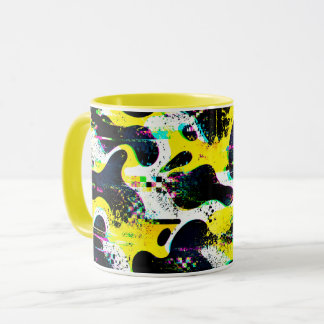 Neon-Abstraktes Spritzmuster-Tasse Tasse