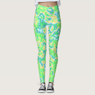 Neon Acid Trip Marmor Leggings