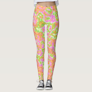 Neon Acid Trip Marmor Leggings