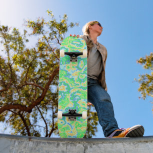 Neon Acid Trip Marmor Skateboard