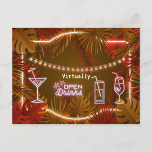 Neon Adult Virtual Birthday Party Postkarte