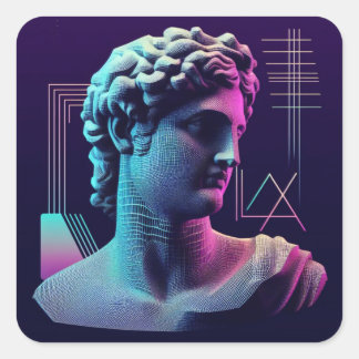 Neon Aelexis Quadratischer Aufkleber