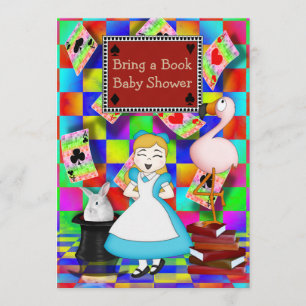 Neon Alice & Flamingo Bringen Sie eine Babydusche  Einladung