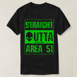 Neon-Alien-Design Straight Outta Area 51 T-Shirt