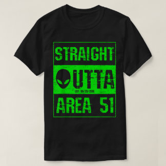 Neon-Alien-Design Straight Outta Area 51 T-Shirt