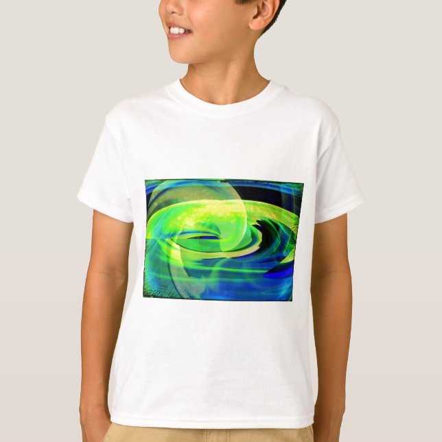 Neon Alien Landscape Abstrakt T-Shirt (Vorderseite)