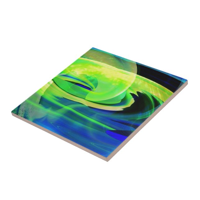 Neon-Alien-Landschaft-Abstrakt Fliese (Seite)