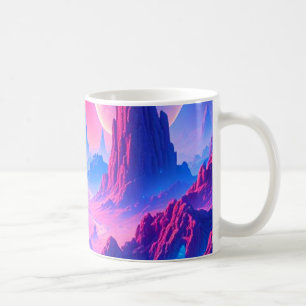 Neon Alien Planet Tasse   Sci-Fi Cosmic Coffee Cup