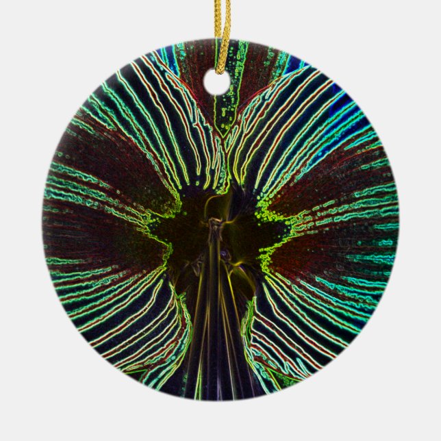 Neon Amaryllis Keramik Ornament (Vorne)