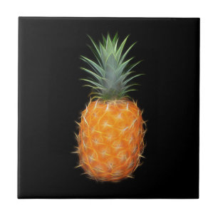 Neon-Ananas Leuchtende Obstkunst  Fliese