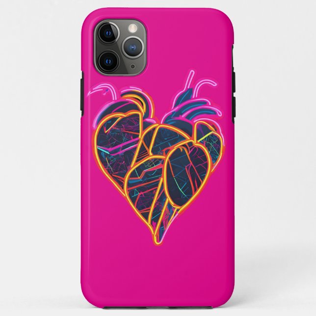 Neon Anatomic Heart Hoodie | Botanisch-künstlerisc Case-Mate iPhone Hülle (Rückseite)