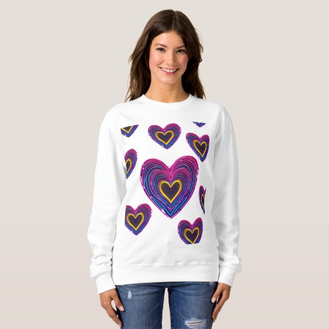 Neon Anatomisches Herz iPhone / iPad-Hülle Sweatshirt (Vorne ganz)