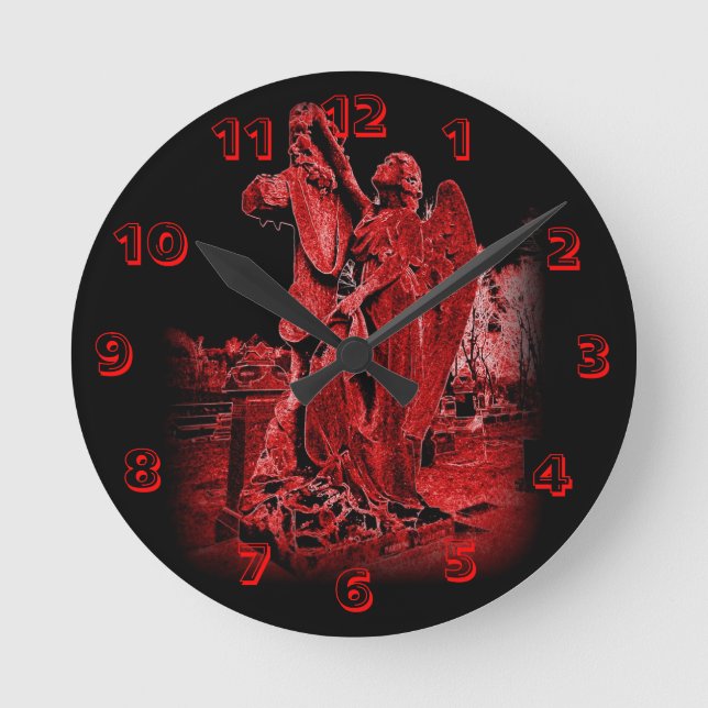 Neon Angel Wall Clock Runde Wanduhr (Vorderseite)