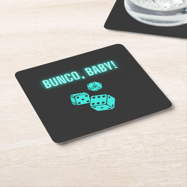Neon Aqua Bunco Baby Rechteckiger Pappuntersetzer (angewinkelt)