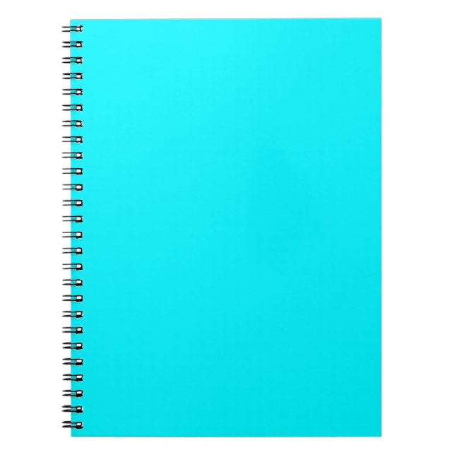 Neon Aqua Einfarbig Minimalistisch Notizblock (Vorderseite)