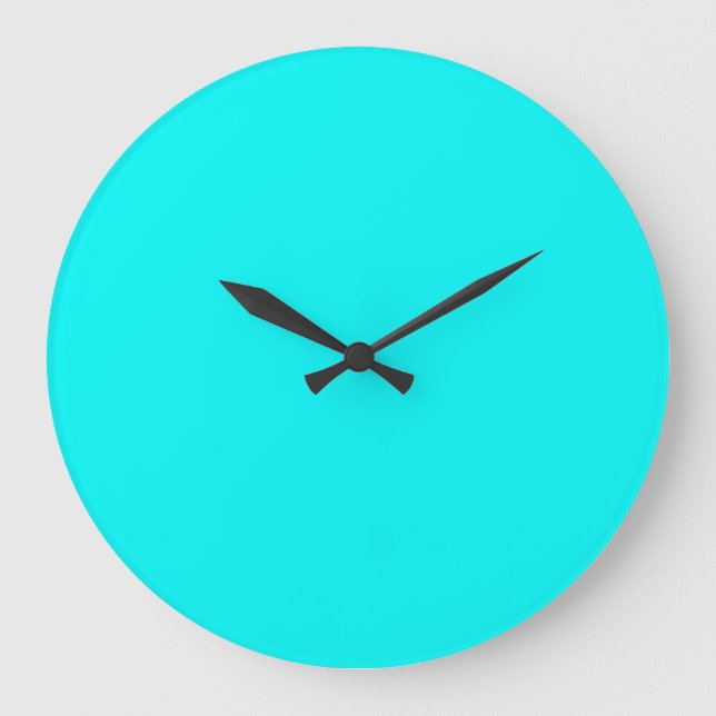 Neon Aqua Große Wanduhr (Vorderseite)