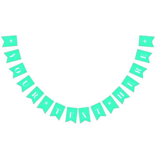 Neon Aquamarin Solid Color Custom Wimpelkette (Alle)