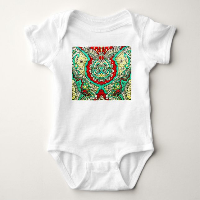 Neon arabesque Ornament: 80er Stil. Baby Strampler (Vorderseite)