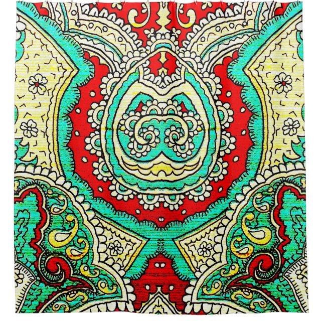 Neon arabesque Ornament: 80er Stil. Duschvorhang (Vorderseite)