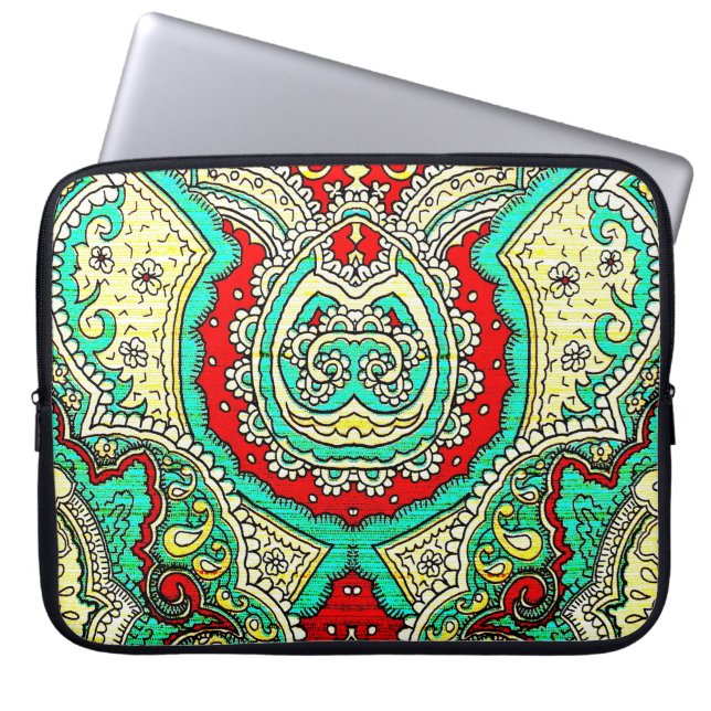 Neon arabesque Ornament: 80er Stil. Laptopschutzhülle (Vorderseite)