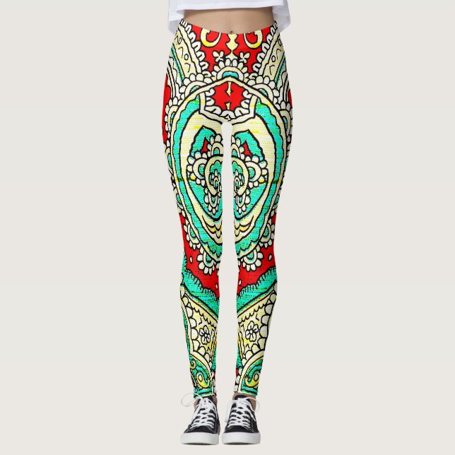 Neon arabesque Ornament: 80er Stil. Leggings (Vorderseite)