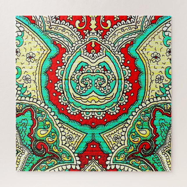 Neon arabesque Ornament: 80er Stil. Puzzle (Vertikal)