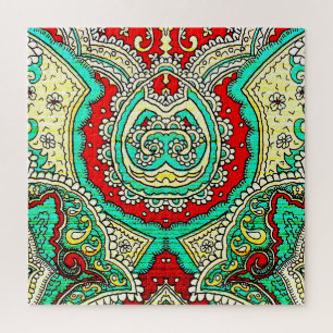 Neon arabesque Ornament: 80er Stil. Puzzle