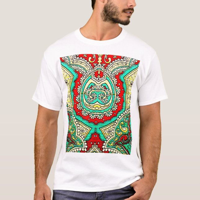 Neon arabesque Ornament: 80er Stil. T-Shirt (Vorderseite)