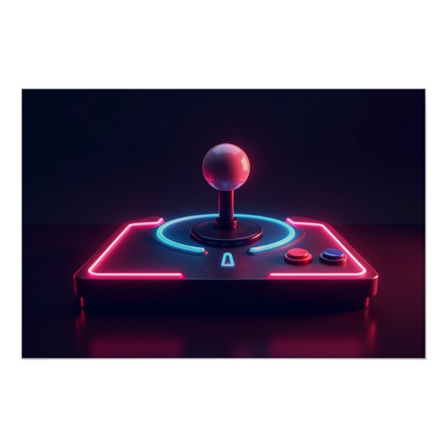 Neon Arcade Joystick Poster (Vorderseite)