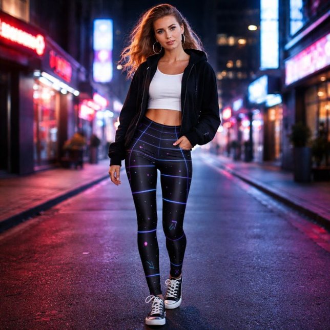 Neon-Arcade-Raster 80er Retro  Leggings (Von Creator hochgeladen)