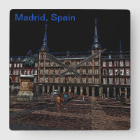 Neon Art of a plaza in Madrid, Spanien